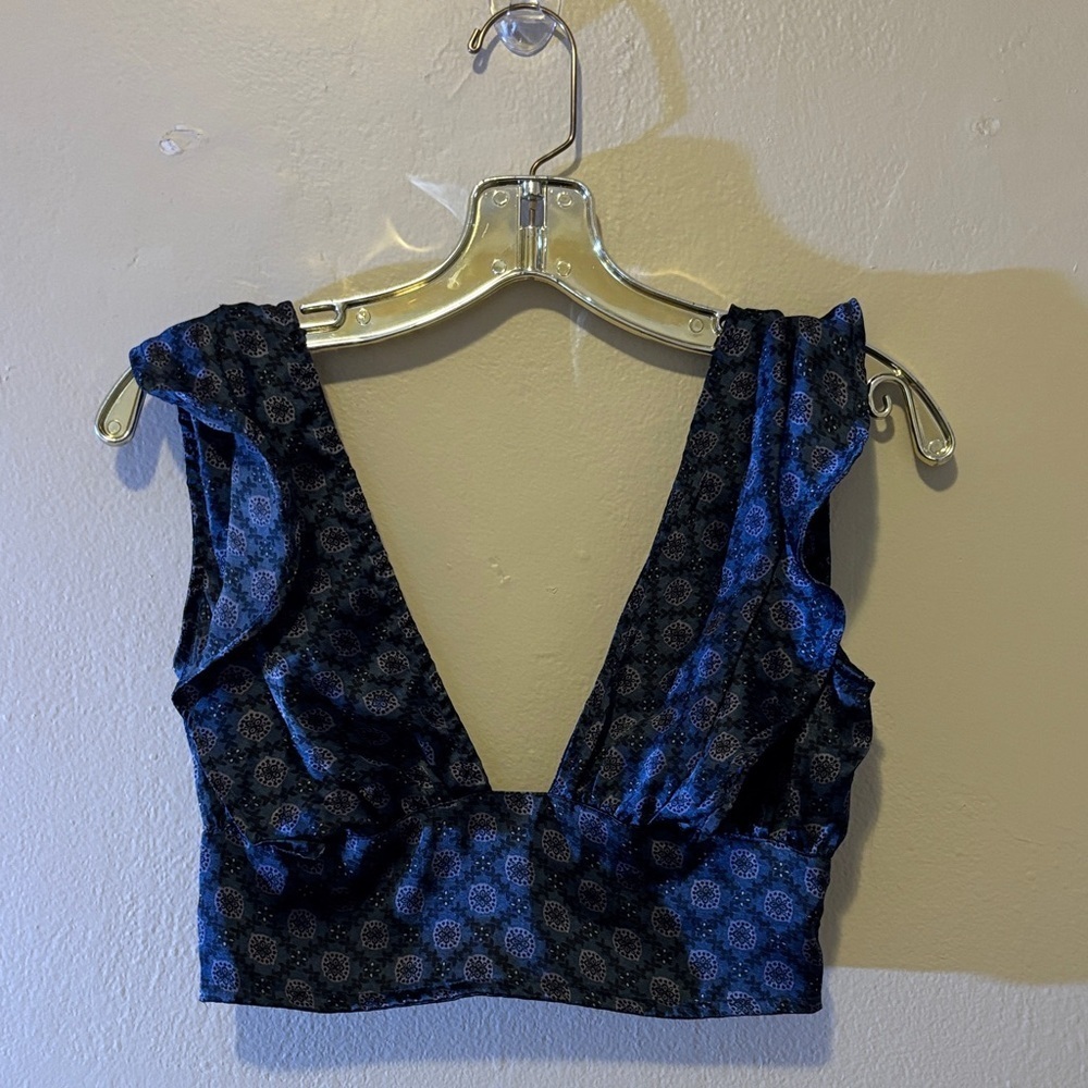 Nasty Gal Dark Blue Crop Top